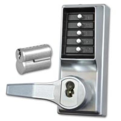 DORMAKABA LP1000 Series Front Only Digital Lock To Suit Panic Latch With Key Override - SC RH With Cylinder