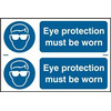 Image of ASEC Eye Protection Must Be Worn 300mm x 100mm PVC Self Adhesive Sign - 2 Per Sheet