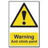 Image of ASEC Warnin Anti Climb Paint Sign 200mm x 300mm - 200mm x 300mm