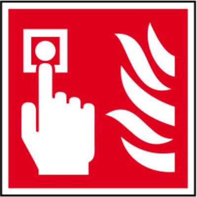 ASEC Fire Alarm Call Point Sign 100mm x 100mm - 100mm x 100mm