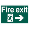Image of ASEC Fire Exit 400mm x 600mm PVC Self Adhesive Sign - Right