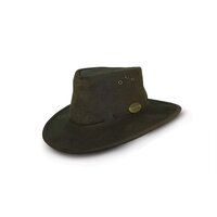 Image of Rogue Oiled Suede Packaway Safari / Cowboy Hat 171C - Small (54 - 55 cm) Dark Olive