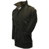 Image of Walker & Hawkes Men's Olive Waxed Cotton Country Jacket / Coat - Padded S