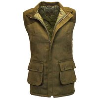 Image of Walker & Hawkes Men&#8217;s Dark Tweed Shoulder Patch Waistcoat / Gilet - S