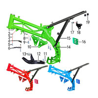 Image of M2R KXF125 Pit Bike Engine Frame Hangers Blue
