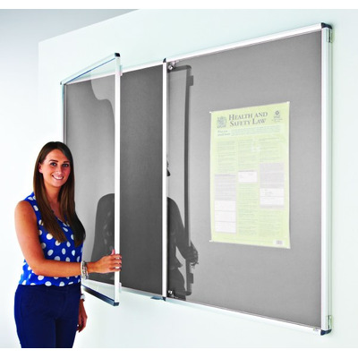 Eco-Sound Tamperproof Blazemaster Noticeboard 1800 x 1200mm Grey