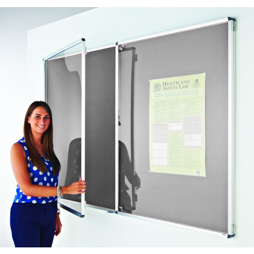 Eco-Sound Tamperproof Blazemaster Noticeboard 1800 x 1200mm Grey
