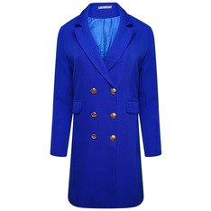 double breasted longline jacket - royal blue - m/l