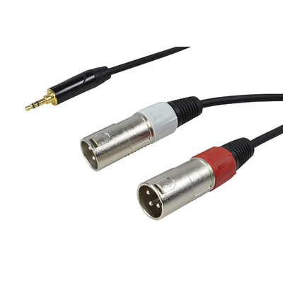 3.5mm Stereo Jack to 2 XLR Male Lead  1.5 Metres