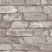 Image of Silver Grey Brick Effect Wallpaper Fine Decor FD31286