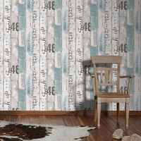 Image of Surf Wood Panel Wallpaper Blue AS Creation 95950-3