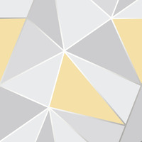 Image of Apex Geometric Wallpaper Yellow and Grey Fine Decor FD41991