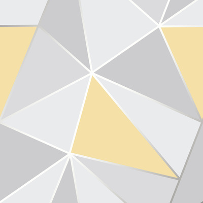 Apex Geometric Wallpaper Yellow and Grey Fine Decor FD41991