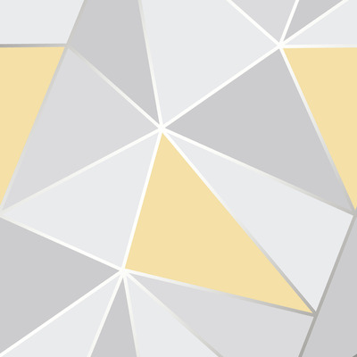 Apex Geometric Wallpaper Yellow and Grey Fine Decor FD41991
