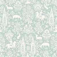 Image of Crown Archives Woodland Wallpaper Duck Egg M1166