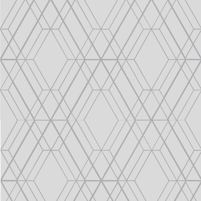 Metro Diamond Geometric Wallpaper - Grey and Silver - WOW001