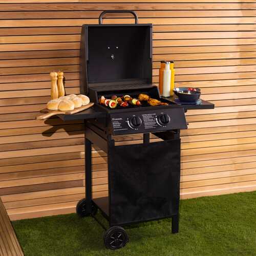 Perth 2 Burner Gas BBQ - Black