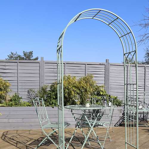 Heritage Green Decorative Rustic Metal Garden Arch