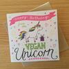 Image of Emily McCann - Vegan Greeting Cards - "Happy Birthday from the Vegan Unicorn"