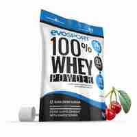 Image of EvoSport 100% Whey Protein Powder 1kg - Black Cherry