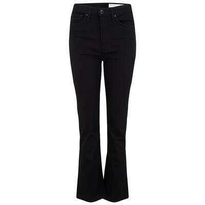 Nina High Rise Ankle Flare Jeans - No Fade Black