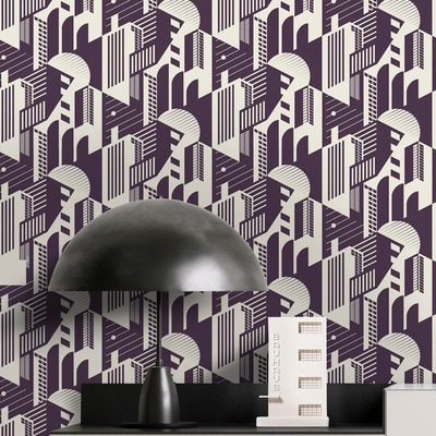 Bauhaus Wallpaper Winter Plum Mini Moderns AZDPT044WP
