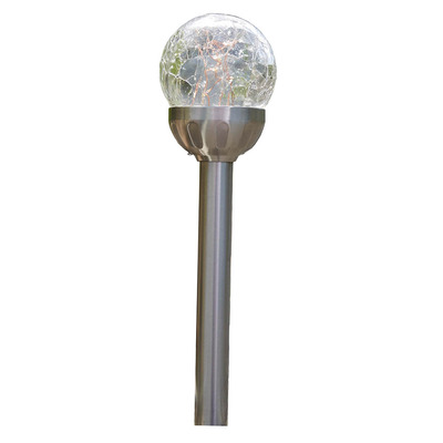 LED Solar Garden Light with Cracked Glass - Ground Spike - No wiring Required