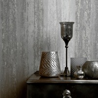 Image of Vesuvius Distressed Stripe Wallpaper Grey Holden 65081