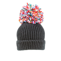 Image of Firework Large Knitted Pompom Hat - Charcoal