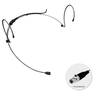 Black Headset Mic With 4 Pin Mini XLR
