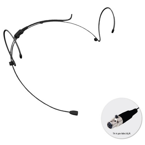 Black Headset Mic With 4 Pin Mini XLR