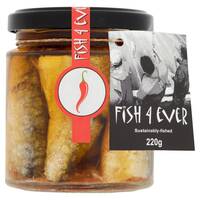 Image of Fish 4 Ever - Organic Chilli Sardines With Org Sundried Tomatoes & Olives 220g (x 6pack)