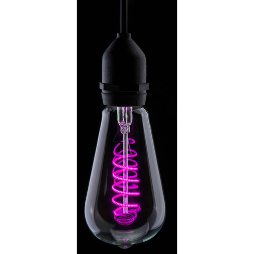 Funky Spiral Filament LED Lamp 4W E27 - Magenta