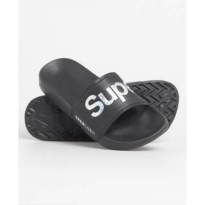 Holographic Infill Pool Sliders - Black - L
