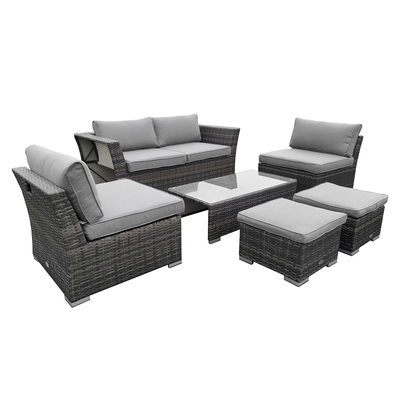 St Tropez Rattan Lounge Set - Grey