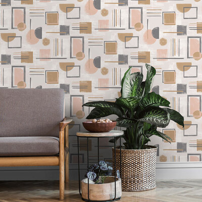 Amazonia Nordic Geo Coral Wallpaper Holden 91330
