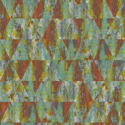 Grunge Collection Rusty Triangles Wallpaper Verdigris Galerie G45336
