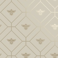 Image of Honeycomb Bee Wallpaper Taupe Holden 13082
