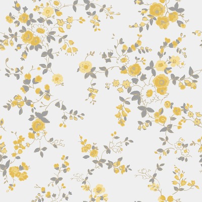 Cath Kidston Millfield Blossom Wallpaper Grey / Ochre 182523
