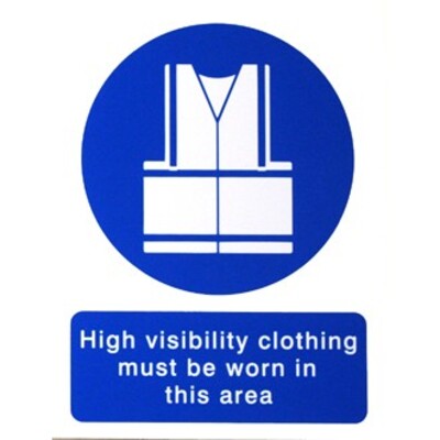 High visibility vest must be worn PVC Sign