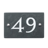 Slate house number 49 v-carved with white infill numbers