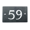 Image of Slate house number 59 v-carved with white infill numbers