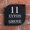 Image of Matt Black Acrylic House Sign with Mirrored Base Layer