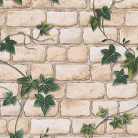 Image of Decoro White Brick Ivy Wallpaper AS Creation 980434