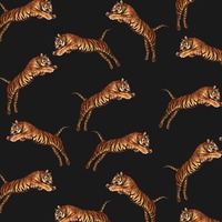 Image of Paloma Home Pouncing Tiger Wallpaper Black 921509