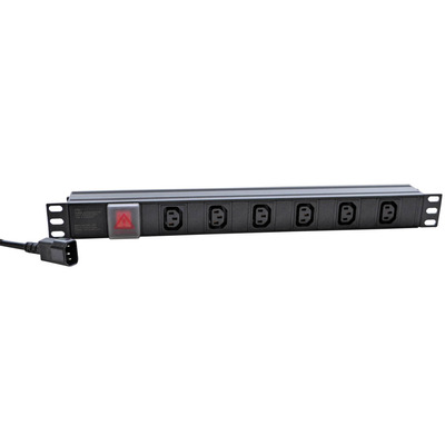 19" PDU with 6 x IEC Socket to IEC Plug