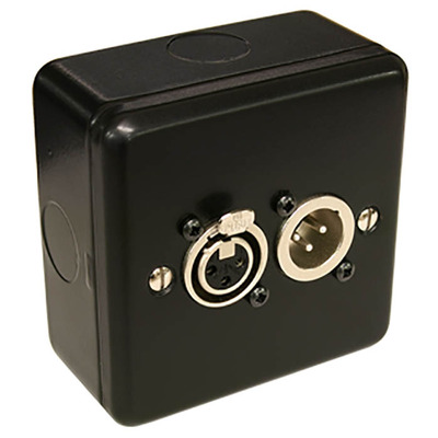 2 Way XLR 3 Pin Plate with Surface Mount Box - Female/Male