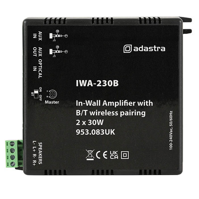 In-Wall Stereo Amplifier with Bluetooth Connectivity- 2 x 30W