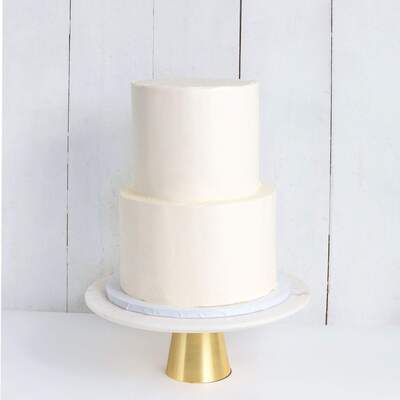 Two Tier White Wedding Cake - Two Tier (8", 6")