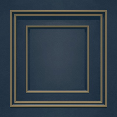 Amara Panel Vinyl Wallpaper Navy / Gold Belgravia 7385